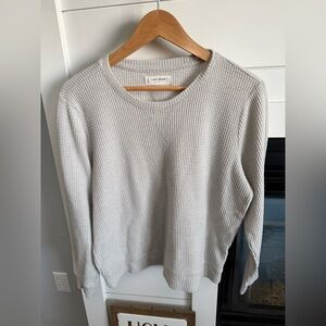 Lucky Brand Women's Light Gray Crew Neck Henley lightweight size Large